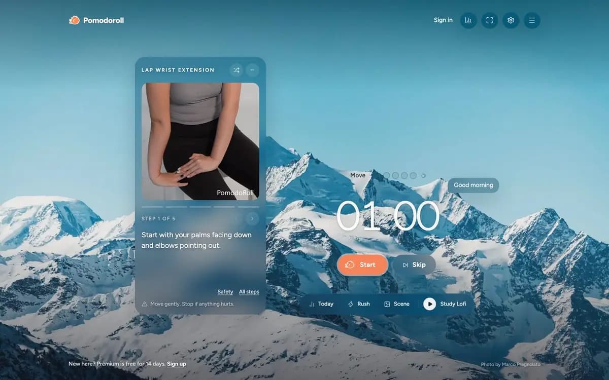 A stretch with its video and steps
